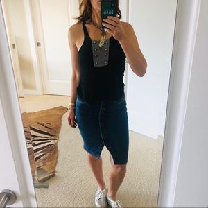 Kain Label black tank stripes & silver buttons OS